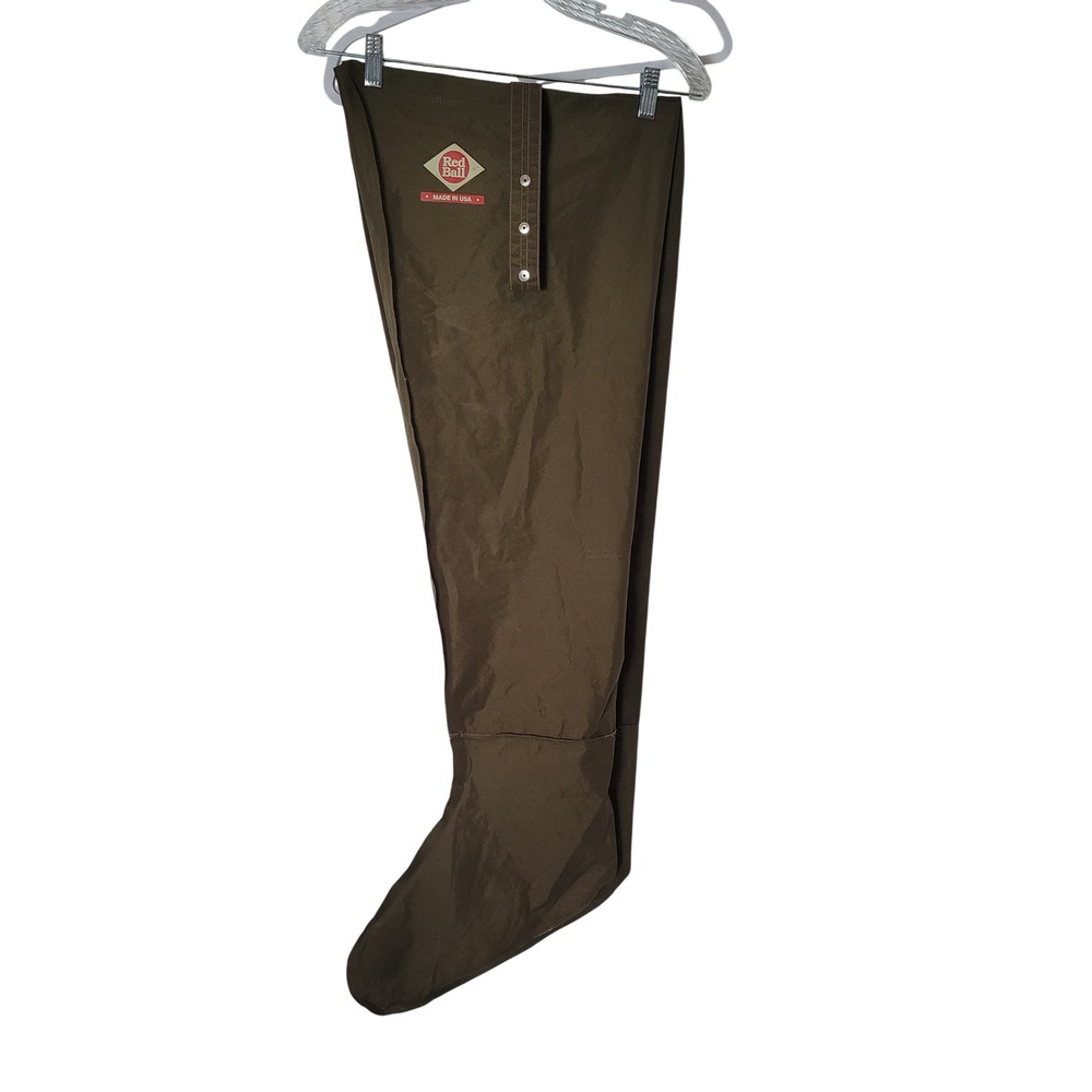 Vintage Red Ball Hip Waders Mens Large Brown Nylon Stockingfoot Made in USA